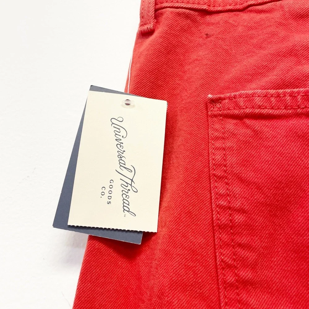 Universal Thread Women's Red High Rise Sailor Wide Leg Jeans Size 12 - Picture 4 of 6